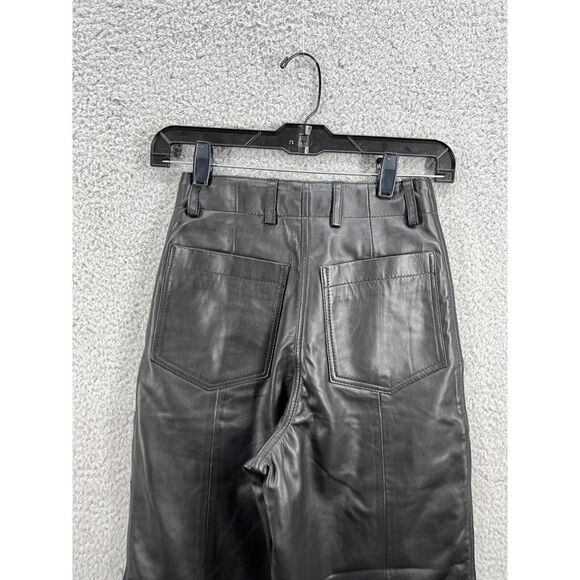 Deadwood Net Sustain Palma Leather Tapered Black Pants Size 0 New - Picture 8 of 12